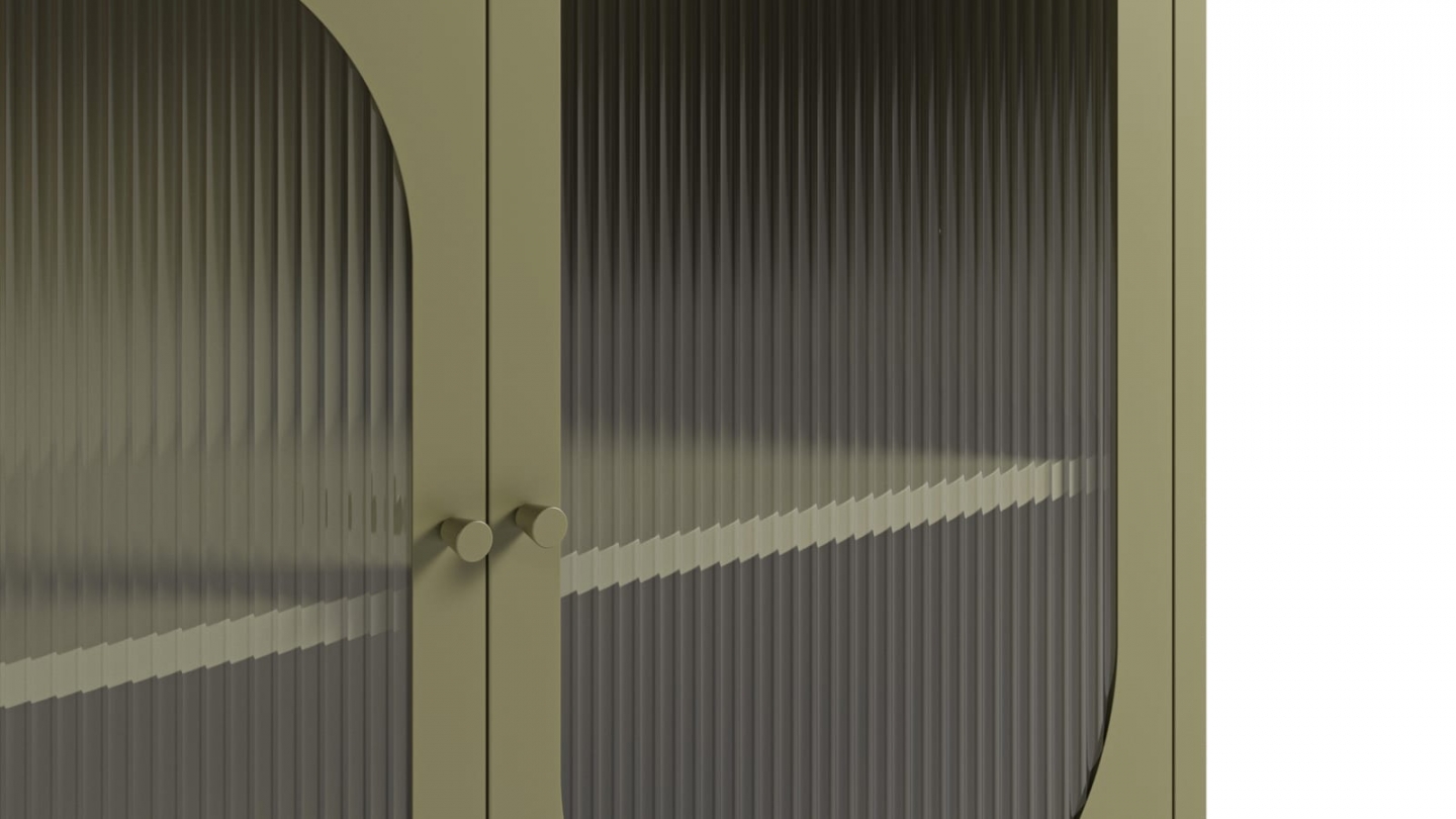 Buffet 4 portes en métal vert 160 cm - Ysia