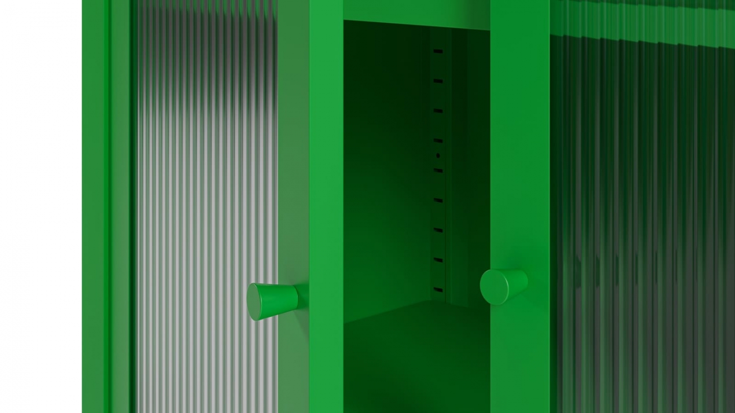 Buffet 2 portes en métal vert électrique 70 cm - Ysia