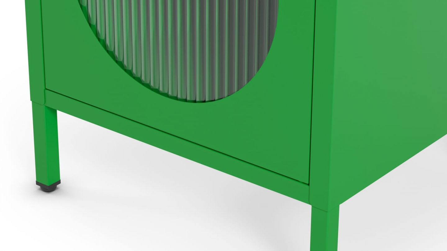 Table de chevet 1 porte en métal vert électrique 40 cm - Ysia