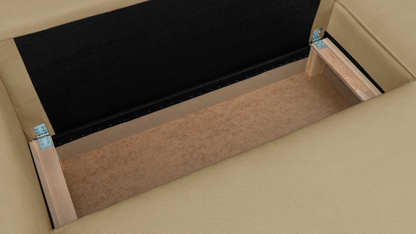 Canapé d'angle ouvert à droite convertible 3 places en tissu chenille miel - Emma Canapé d'angle ouvert à droite convertible 3 places en tissu chenille miel - Emma