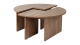 Table basse ronde modulable effet Noyer Ø90 cm- Alora