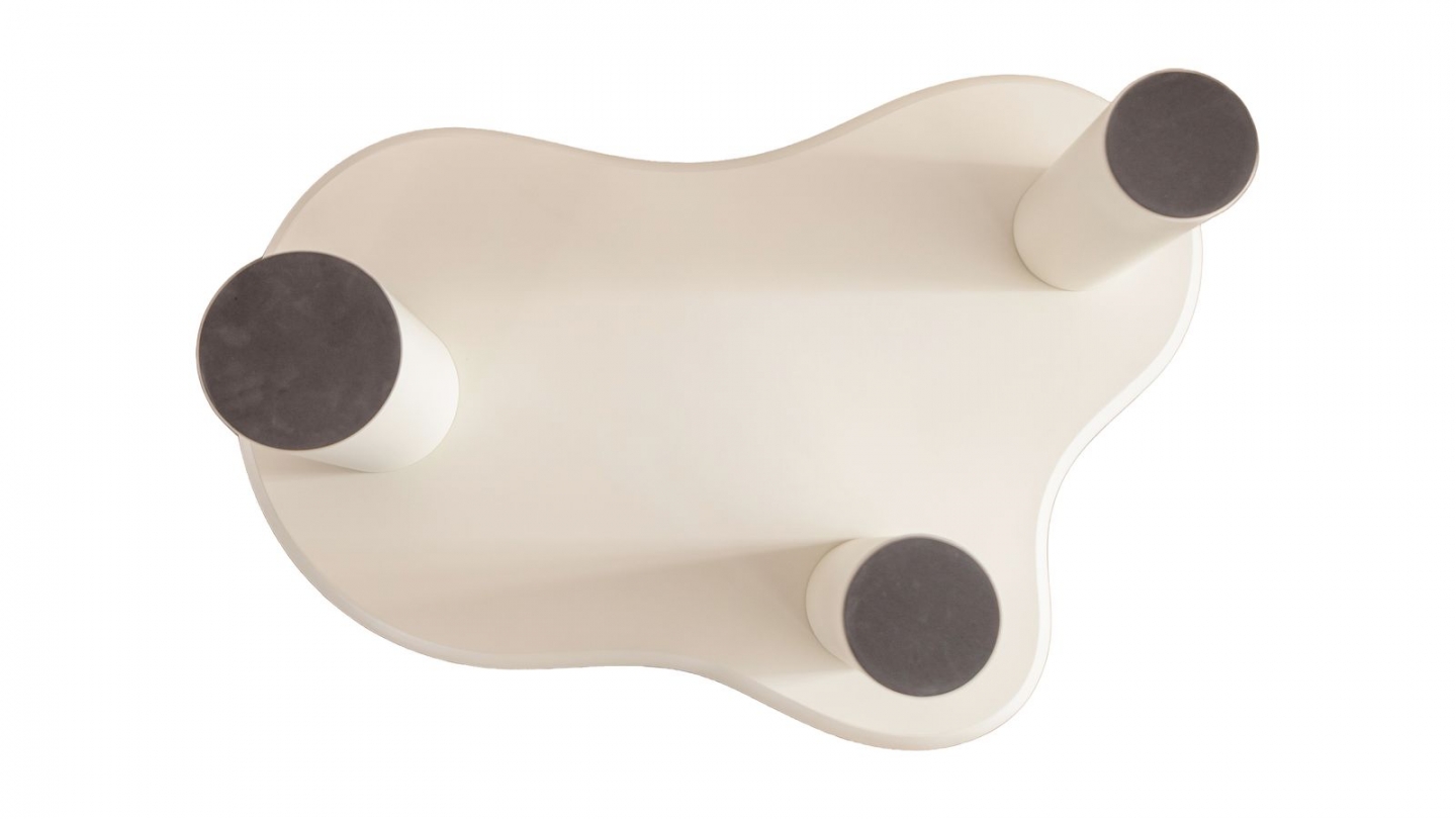 Lot de 2 tables basses organiques gigognes beige - Wave Lot de 2 tables basses organiques gigognes beige - Wave