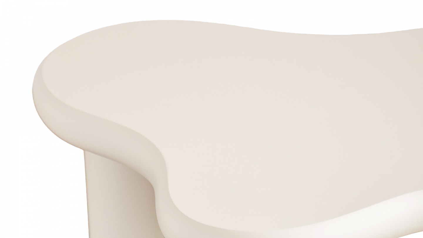 Lot de 2 tables basses organiques gigognes beige - Wave Lot de 2 tables basses organiques gigognes beige - Wave