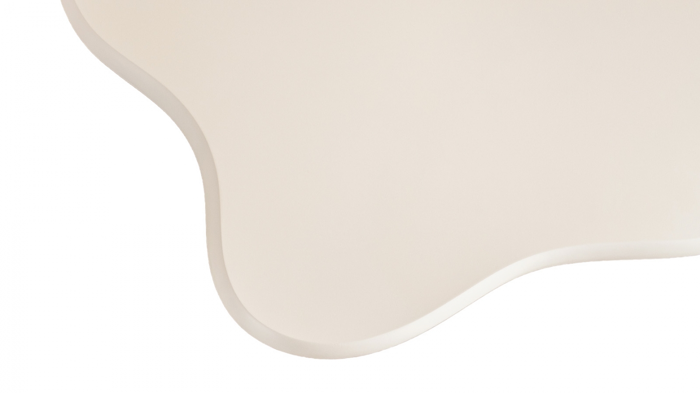 Lot de 2 tables basses organiques gigognes beige - Wave Lot de 2 tables basses organiques gigognes beige - Wave