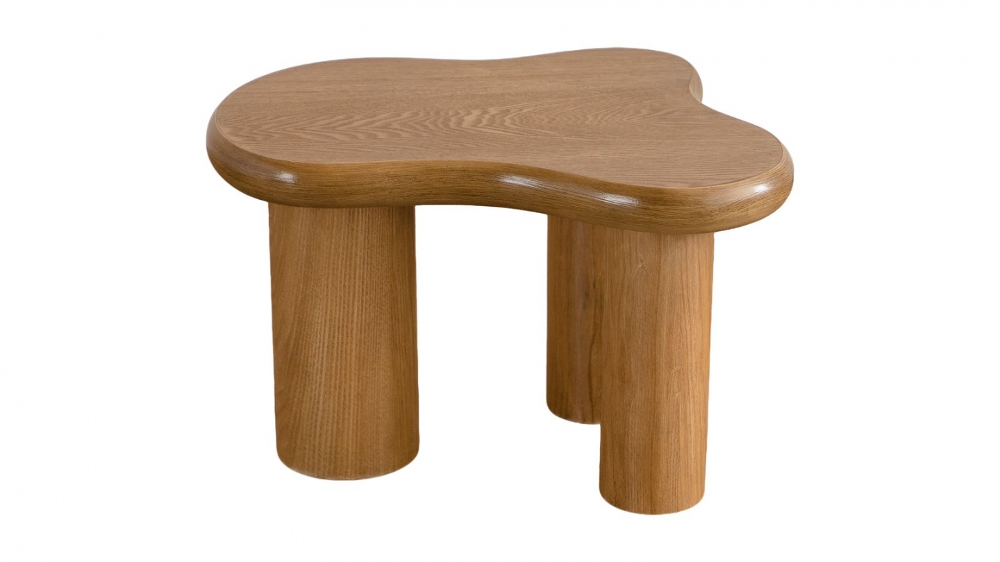 Lot de 2 tables basses organiques gigognes en bois - Wave