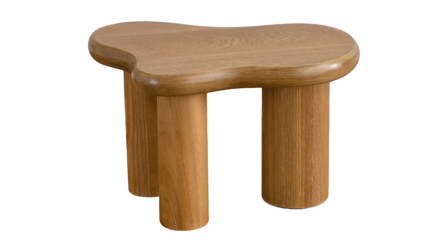 Lot de 2 tables basses organiques gigognes en bois - Wave