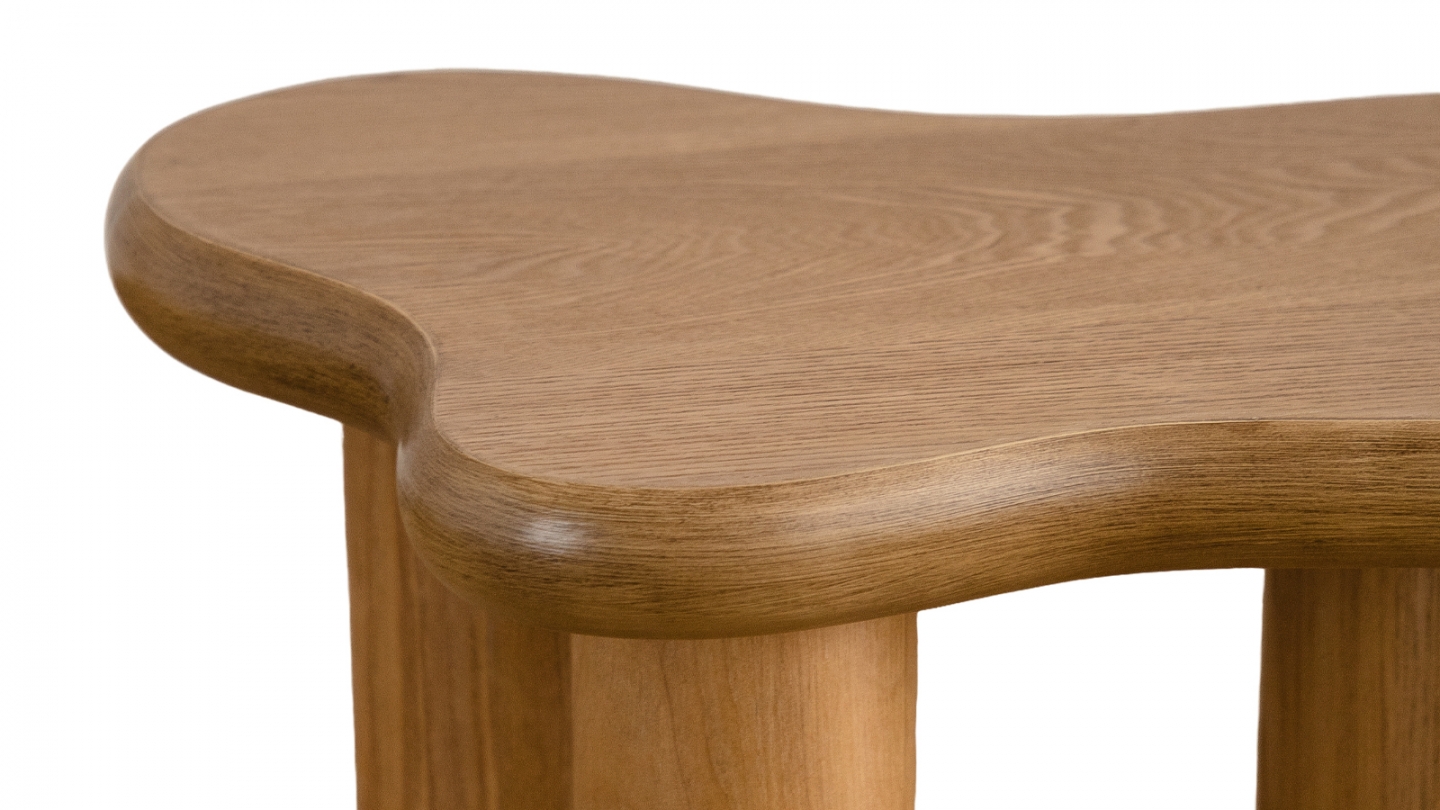 Lot de 2 tables basses organiques gigognes en bois - Wave