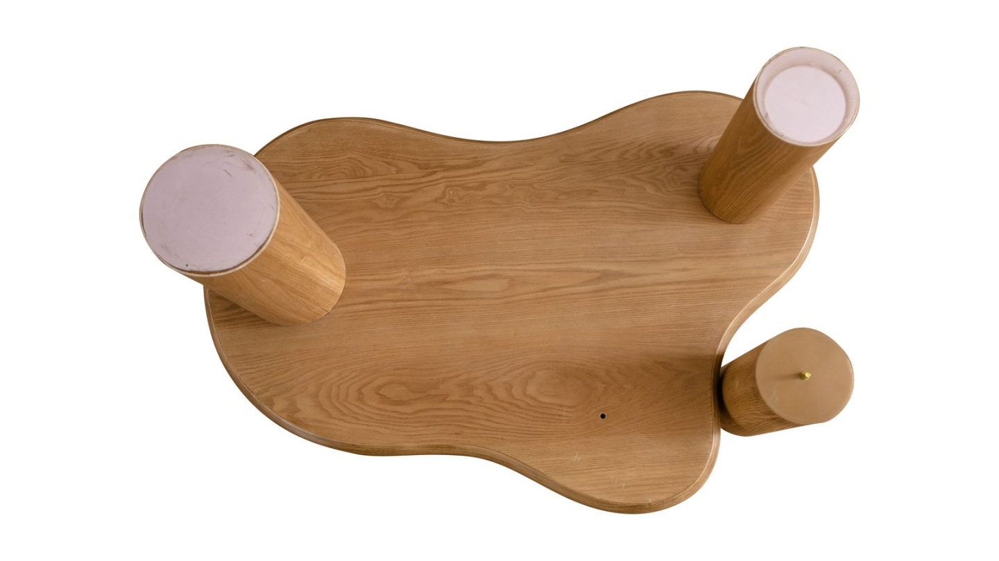 Lot de 2 tables basses organiques gigognes en bois - Wave