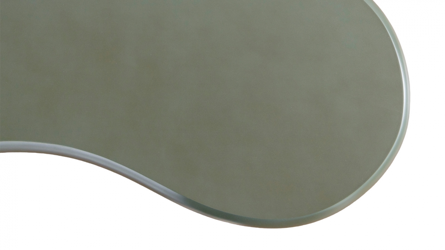 Lot de 2 tables basses organiques gigognes vert mat - Wave