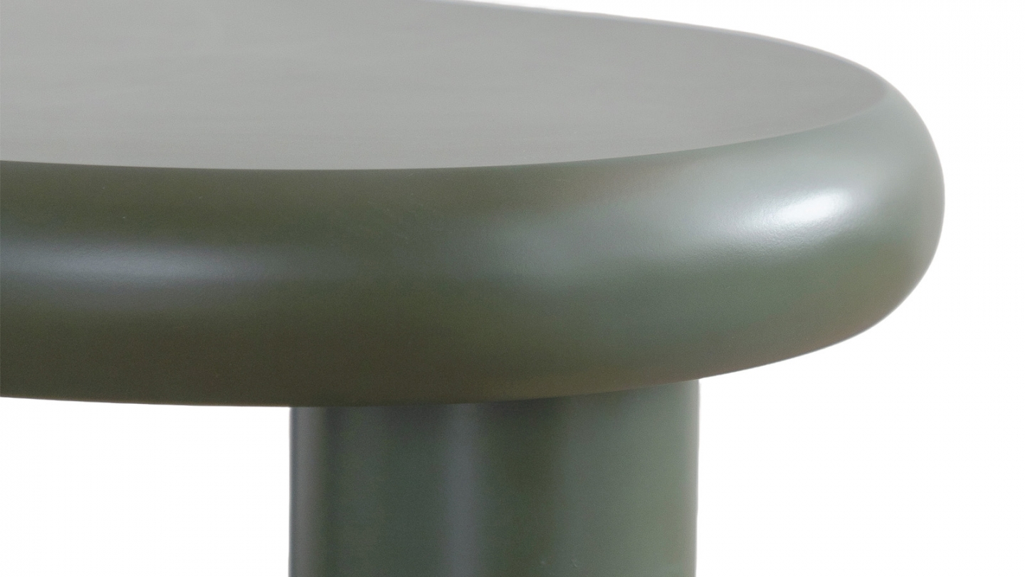 Lot de 2 tables basses organiques gigognes vert mat - Wave