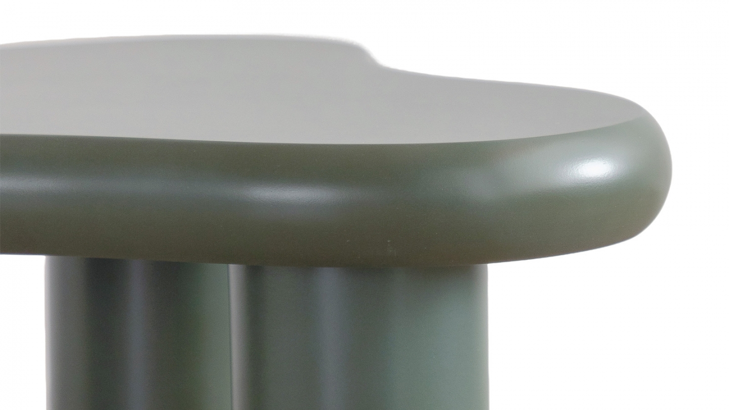 Lot de 2 tables basses organiques gigognes vert mat - Wave