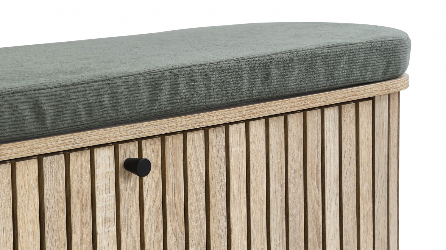 Banc d'entrée avec rangement chaussures en bois couleur chêne 100 cm - Solna Banc d'entrée avec rangement chaussures en bois couleur chêne 100 cm - Solna