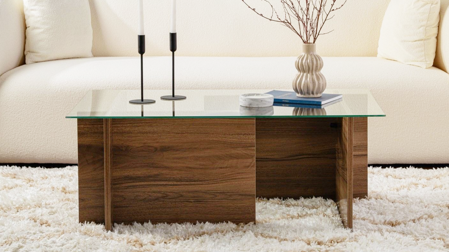 Table basse rectangulaire effet Noyer 105 cm - Kael Table basse rectangulaire effet Noyer 105 cm - Kael