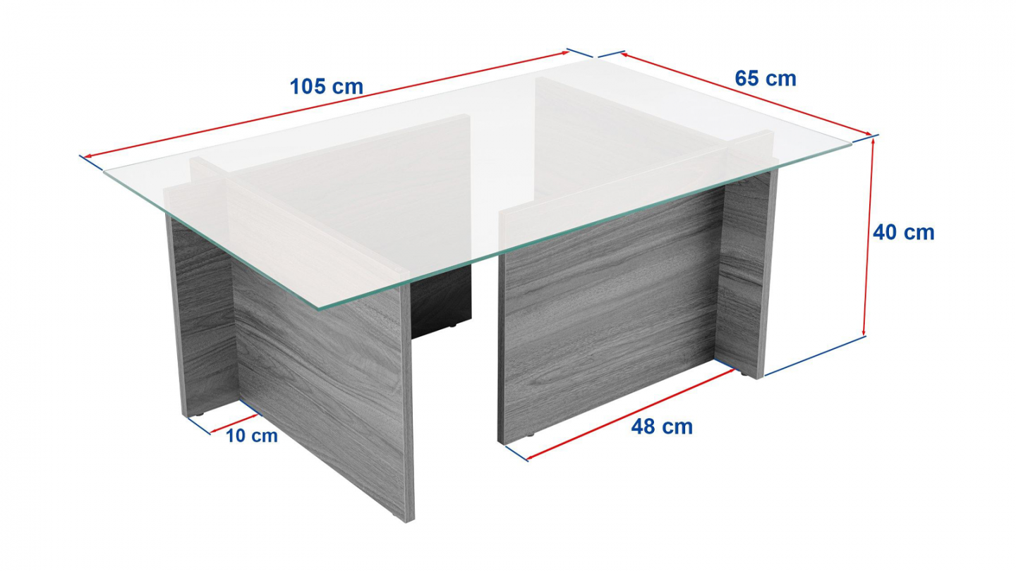 Table basse rectangulaire effet Noyer 105 cm - Kael Table basse rectangulaire effet Noyer 105 cm - Kael