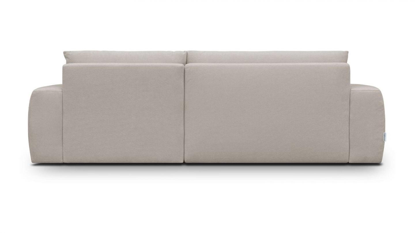 Canapé d'angle droit convertible 3 places en tissu chenille taupe - Sonny Canapé d'angle droit convertible 3 places en tissu chenille taupe - Sonny