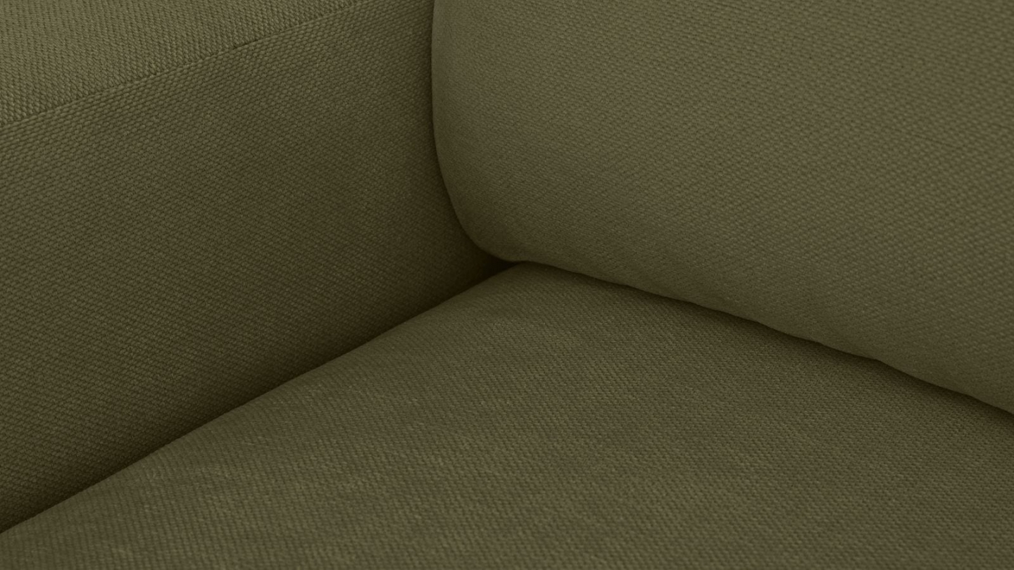 Canapé d'angle droit convertible 3 places en tissu chenille vert kaki - Sonny Canapé d'angle droit convertible 3 places en tissu chenille vert kaki - Sonny