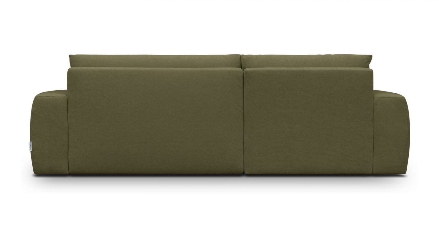 Canapé d'angle gauche convertible 3 places en tissu chenille vert kaki - Sonny Canapé d'angle gauche convertible 3 places en tissu chenille vert kaki - Sonny