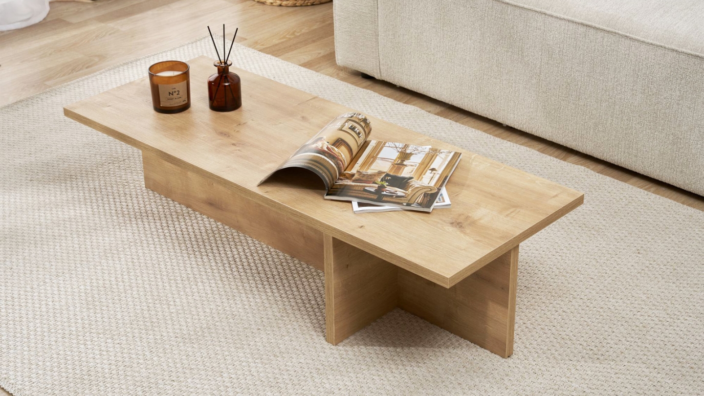 Table basse rectangulaire effet Chêne 120 cm - Arden Table basse rectangulaire effet Chêne 120 cm - Arden