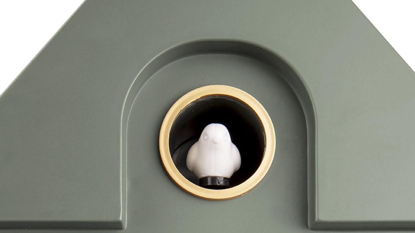 Horloge murale en métal vert kaki - Modern Cuckoo Horloge murale en métal vert kaki - Modern Cuckoo