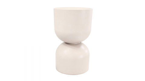 Bout de canapé en résine beige mat Ø24 cm - Ori