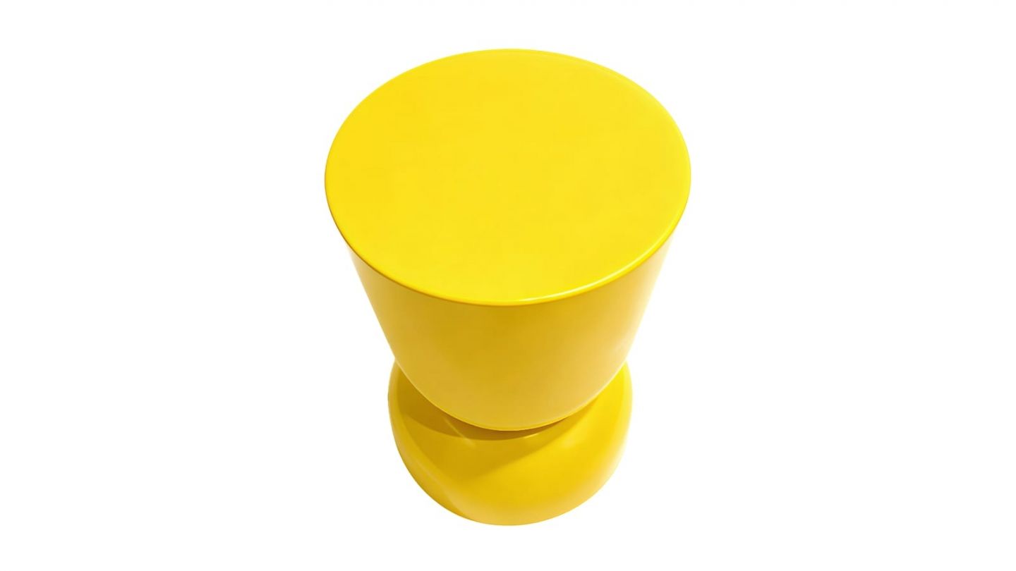 Bout de canapé en résine jaune brillant Ø31 cm - Tilda Bout de canapé en résine jaune brillant Ø31 cm - Tilda