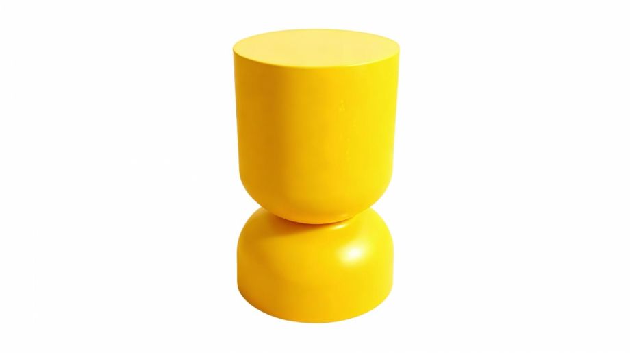 Bout de canapé en résine jaune brillant Ø31 cm - Tilda