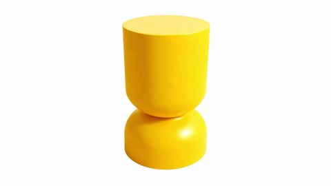 Bout de canapé en résine jaune brillant Ø31 cm - Tilda