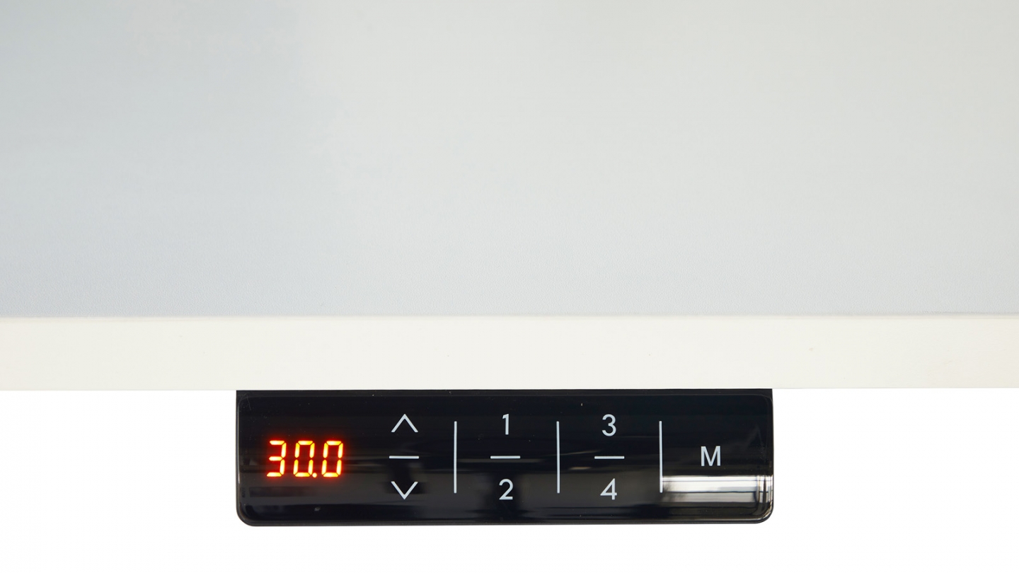 Bureau assis-debout électrique réglable 72-120 cm avec ports USB - blanc - Up&Down Bureau assis-debout électrique réglable 72-120 cm avec ports USB - blanc - Up&Down