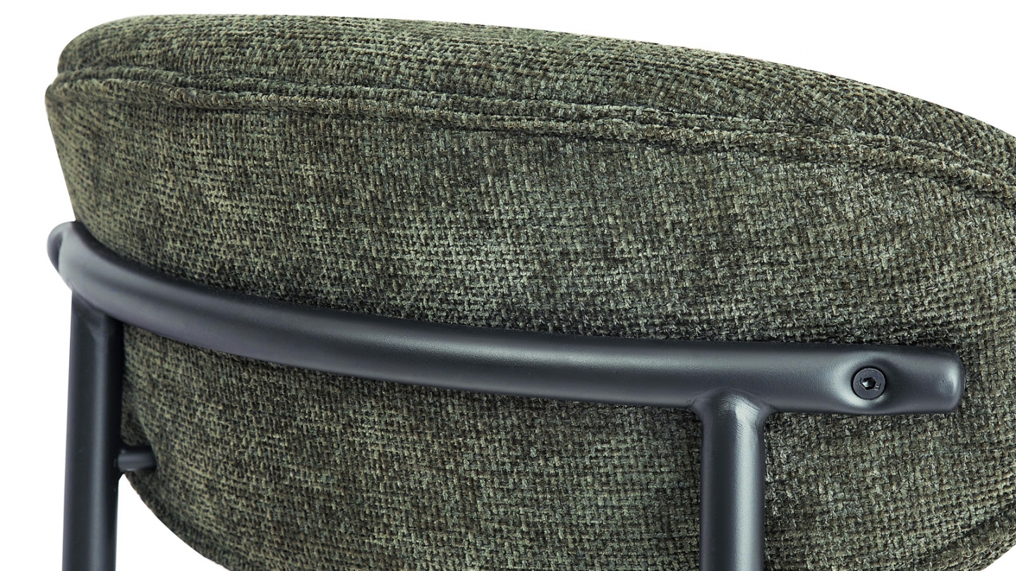 Lot de 2 tabourets de bar en tissu vert - Orla Lot de 2 tabourets de bar en tissu vert - Orla