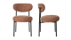 Lot de 2 chaises de salle à manger en tissu chenille terracotta - Orla