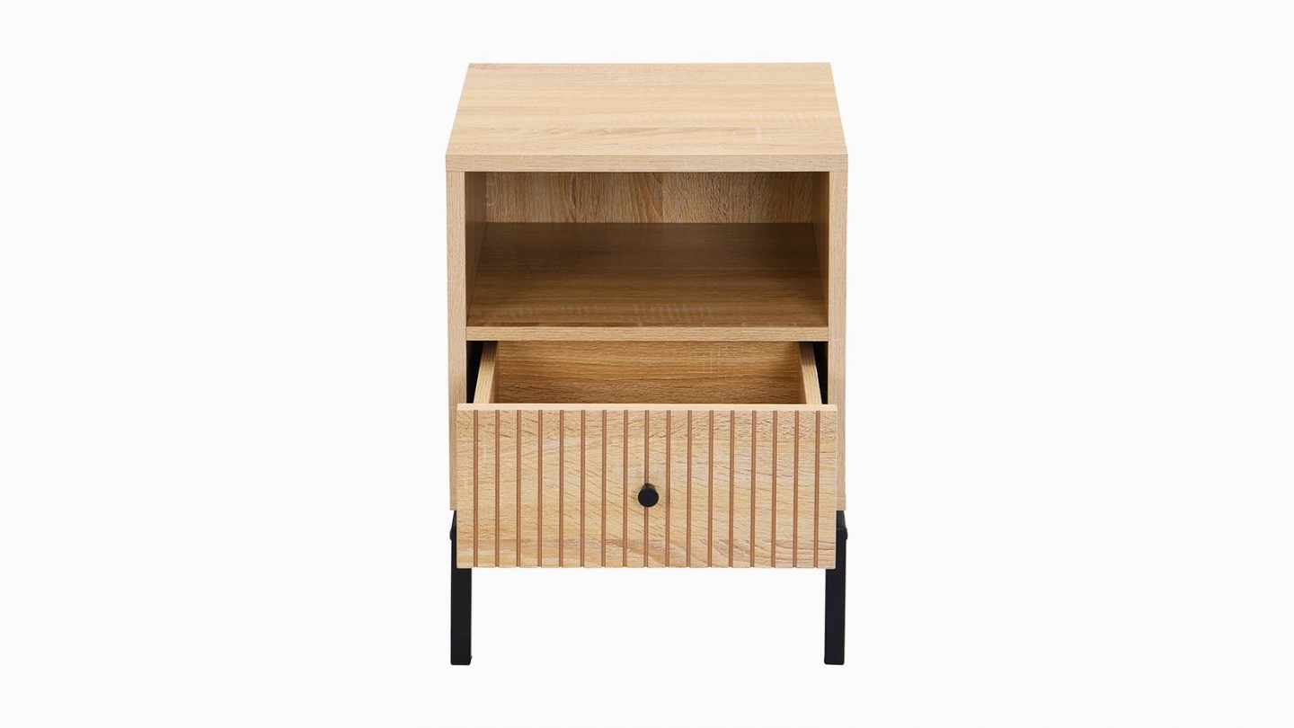 Lot de 2 tables de chevet 1 tiroir effet bois 40 cm - Talia Lot de 2 tables de chevet 1 tiroir effet bois 40 cm - Talia