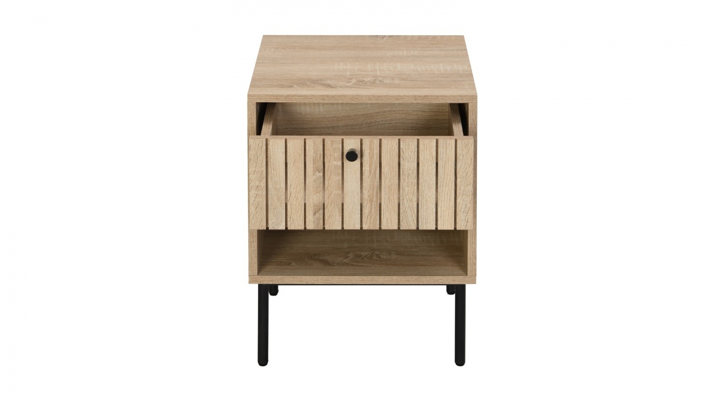 Lot de 2 tables de chevet 1 tiroir couleur chêne 40 cm - Solna Lot de 2 tables de chevet 1 tiroir couleur chêne 40 cm - Solna