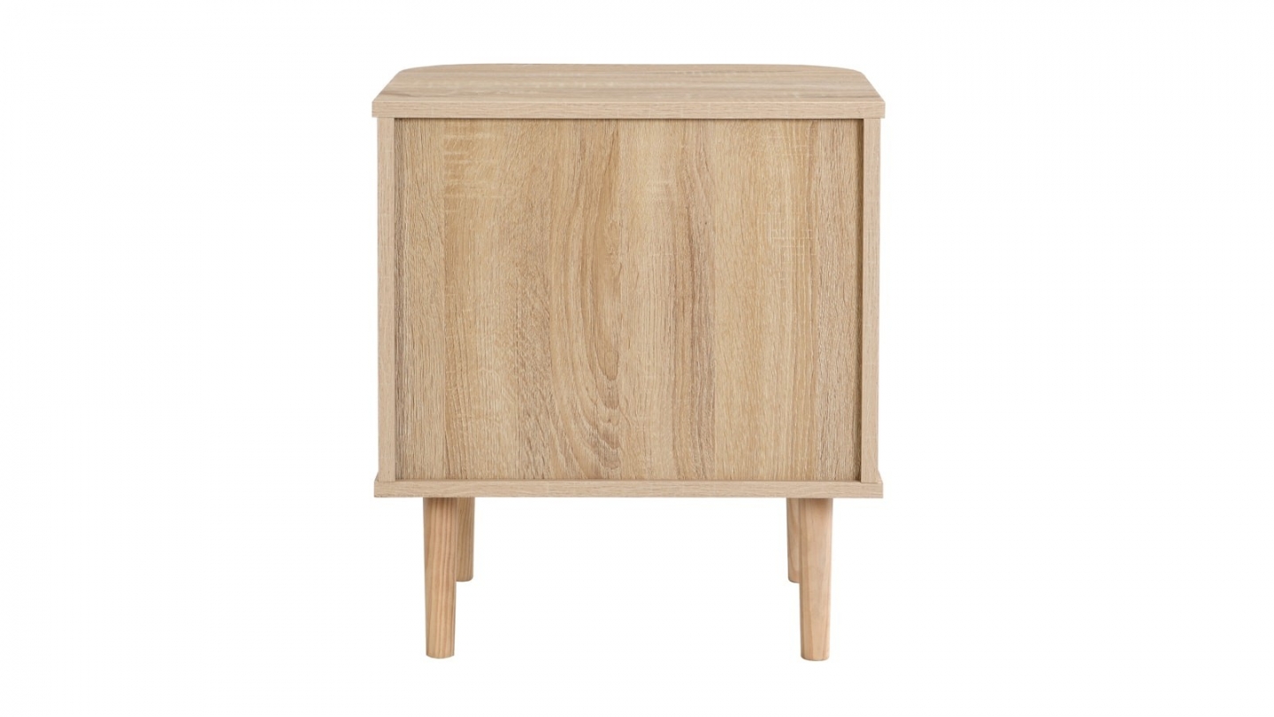 Ensemble Lit adulte 140x190 cm en velours côtelé beige avec tête de lit en cannage Dalia + lot de 2 chevets Bali Ensemble Lit adulte 140x190 cm en velours côtelé beige avec tête de lit en cannage Dalia + lot de 2 chevets Bali