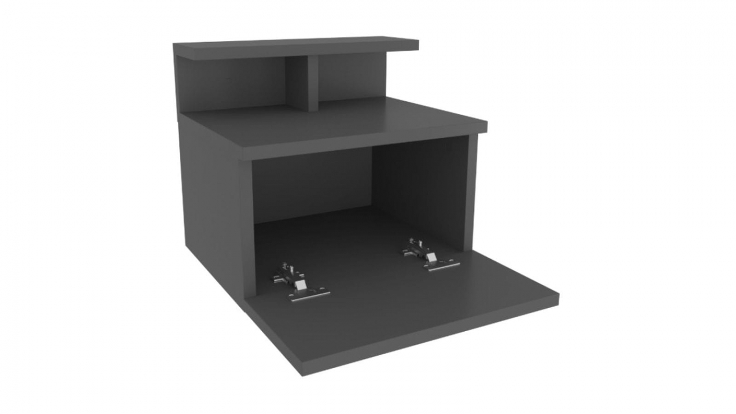 Table de chevet suspendue 1 porte gris anthracite 40 cm - Mara Table de chevet suspendue 1 porte gris anthracite 40 cm - Mara