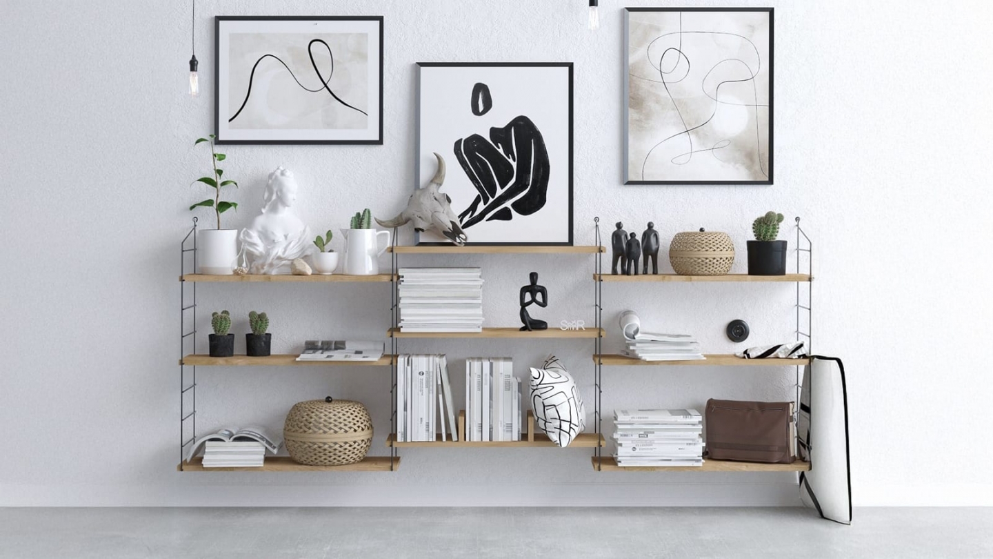 Etagère murale 3 niveaux effet chêne 85 cm - Alera Etagère murale 3 niveaux effet chêne 85 cm - Alera