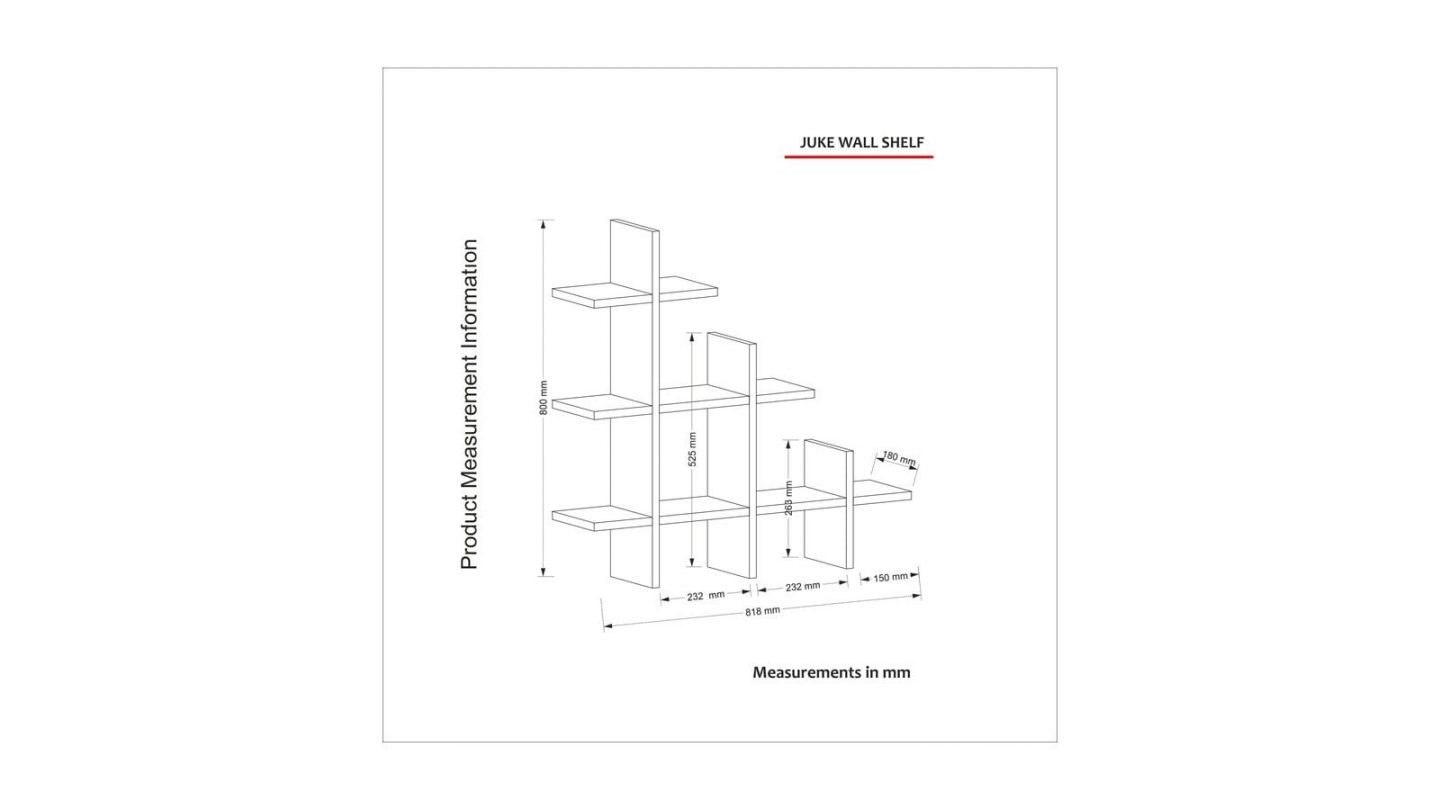 Etagère murale asymétrique 3 niveaux effet Noyer - Faro Etagère murale asymétrique 3 niveaux effet Noyer - Faro