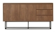 Buffet 2 portes 3 tiroirs effet Noyer 140 cm - Nerio