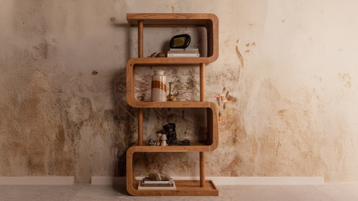 Armoire murale en bois d’acacia forme organique - Rattle Armoire murale en bois d’acacia forme organique - Rattle