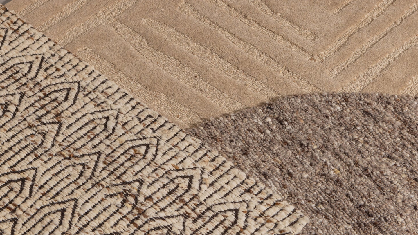 Tapis en laine tissé à la main marron 170x240cm - Alicia Tapis en laine tissé à la main marron 170x240cm - Alicia
