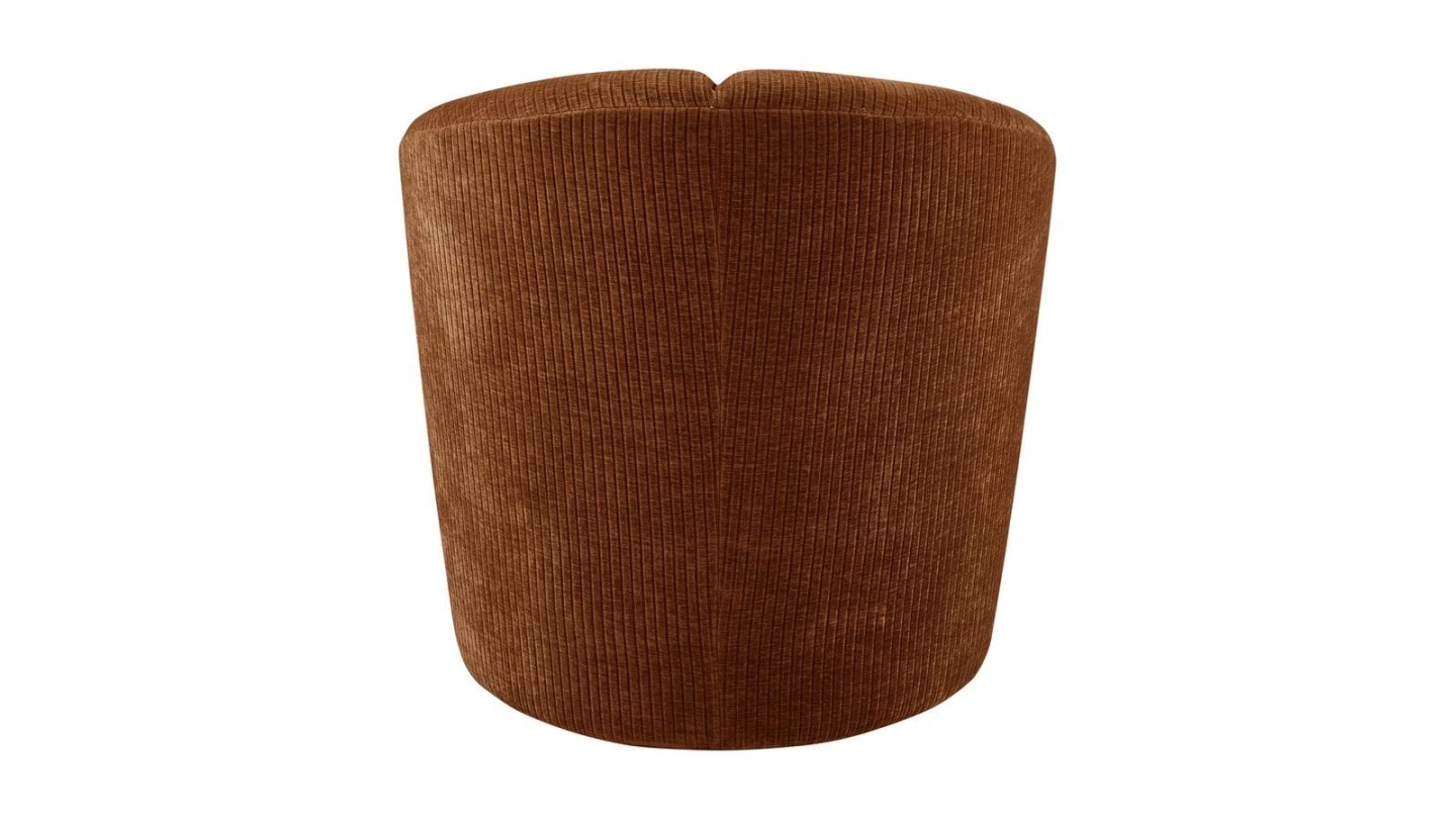 Fauteuil pivotant en tissu bouclé brun rouille - Mojo Fauteuil pivotant en tissu bouclé brun rouille - Mojo