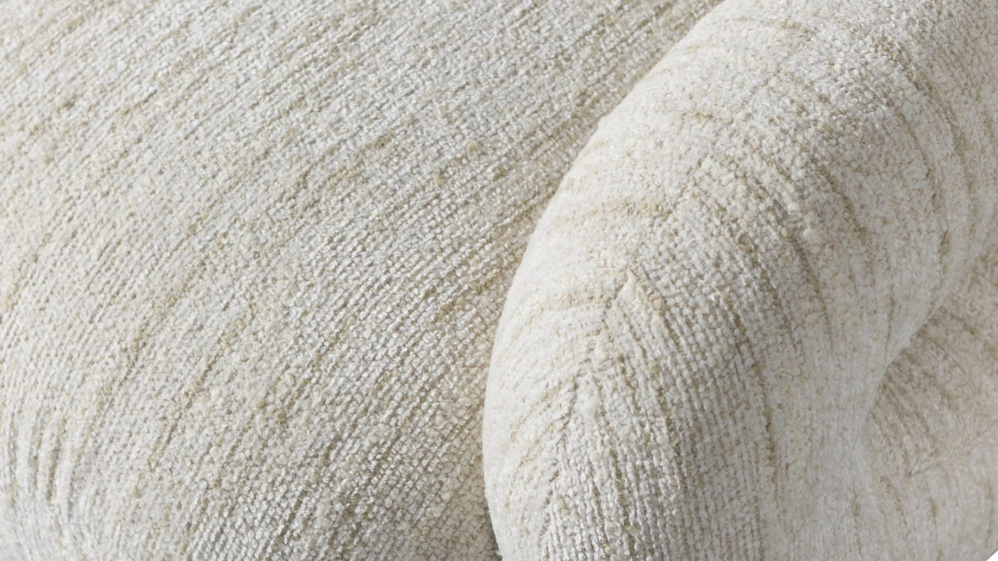 Fauteuil pivotant en tissu chenille naturel mélangé - Folke Fauteuil pivotant en tissu chenille naturel mélangé - Folke