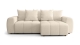 Canapé d'angle convertible réversible 4 places avec coffre de rangement en tissu chenille beige - Rivoli