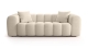 Canapé droit 3 places en tissu chenille beige - Nuvola