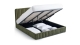 Lit coffre adulte 180x200 cm avec tête de lit capitonnée en tissu chenille vert kaki - Alto