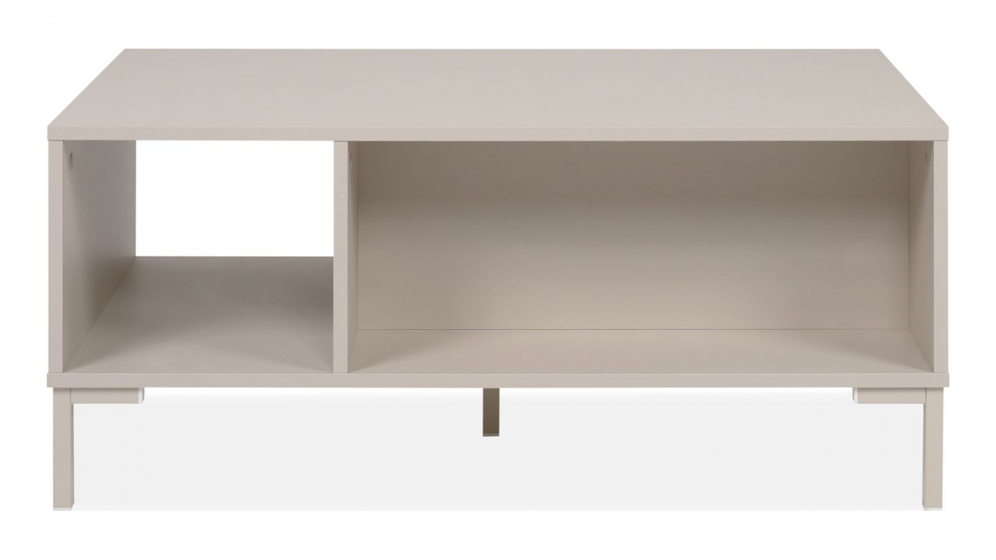 Table basse 2 portes 1 niche beige 100 cm - Ronda Table basse 2 portes 1 niche beige 100 cm - Ronda