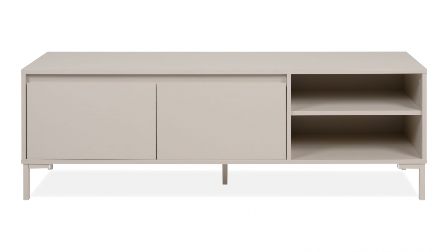 Meuble TV 2 portes 2 niches beige 150 cm - Ronda Meuble TV 2 portes 2 niches beige 150 cm - Ronda