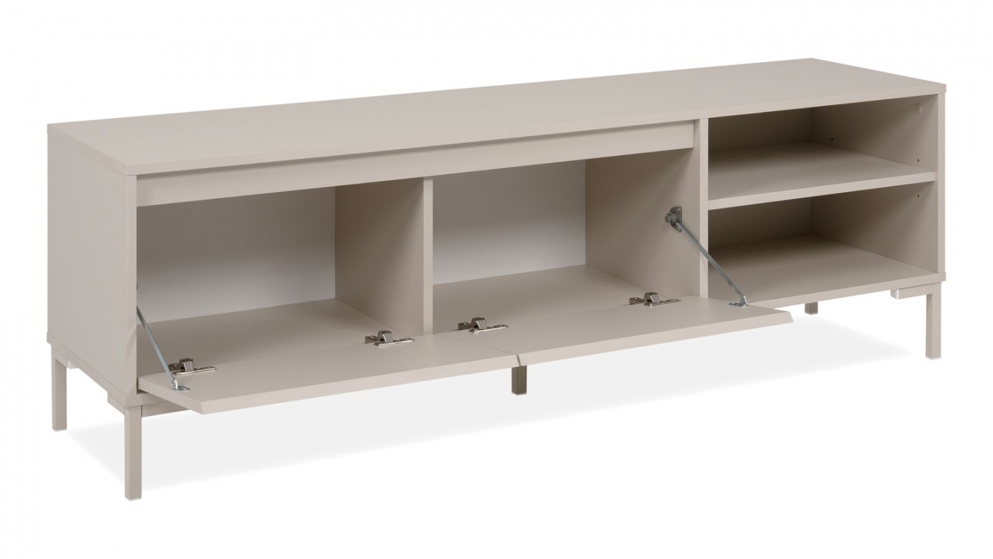 Meuble TV 2 portes 2 niches beige 150 cm - Ronda Meuble TV 2 portes 2 niches beige 150 cm - Ronda