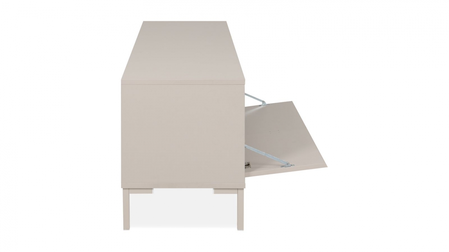 Meuble TV 2 portes 2 niches beige 150 cm - Ronda Meuble TV 2 portes 2 niches beige 150 cm - Ronda