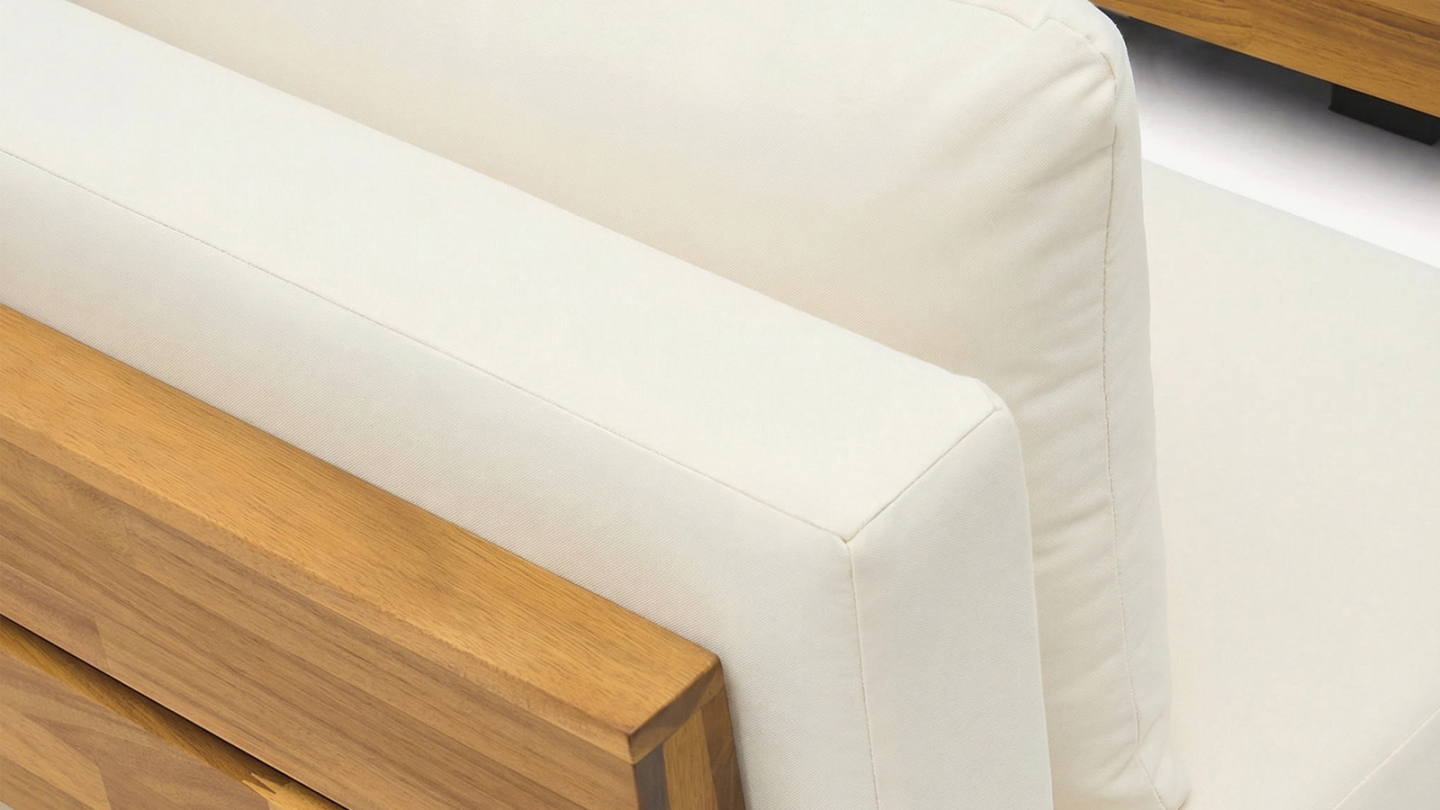 Salon de jardin 6 places en bois FSC - 2 Canapés 3 pl. - beige - Capri Salon de jardin 6 places en bois FSC - 2 Canapés 3 pl. - beige - Capri