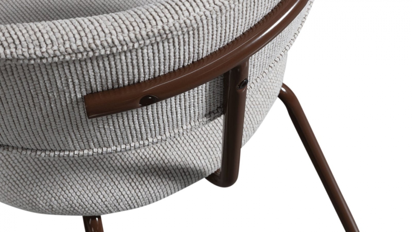 Lot de 2 chaises de salle à manger moderne en tissu tissé écru - Travis Lot de 2 chaises de salle à manger moderne en tissu tissé écru - Travis